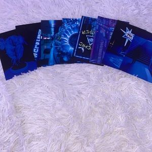 Aesthetic poster with sticker included blue neon